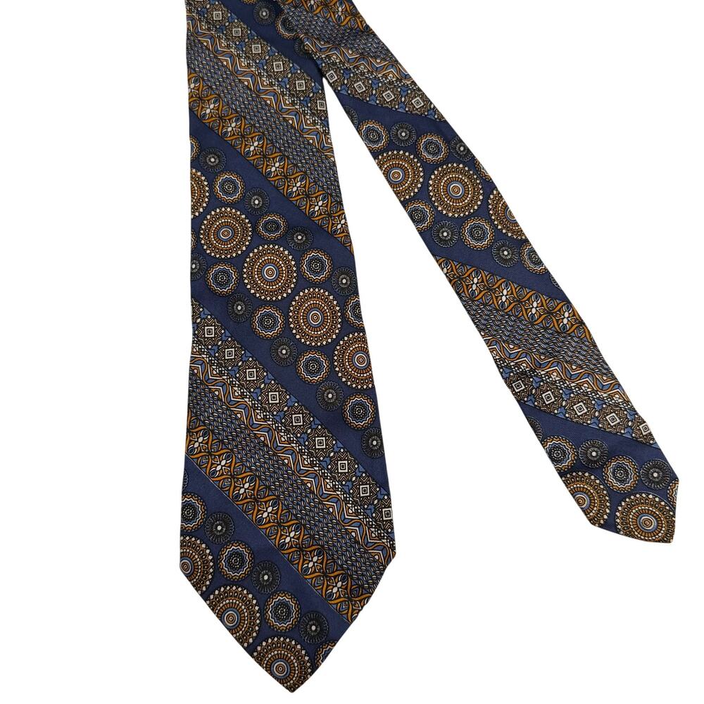 Brooks Brothers Silk Tie Mens Blue Geometric Print 4x55
